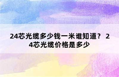 24芯光缆多少钱一米谁知道？ 24芯光缆价格是多少